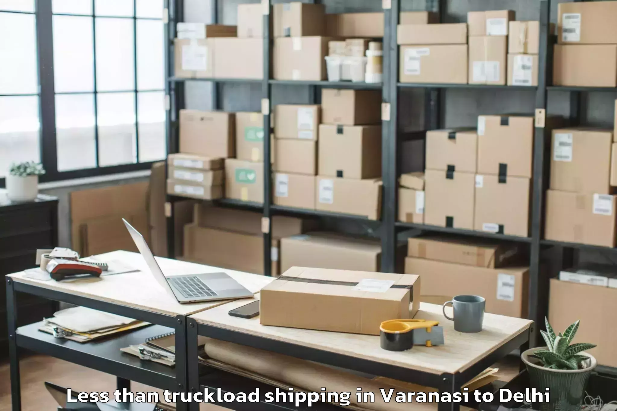 Top Varanasi to Bawana Less Than Truckload Shipping Available